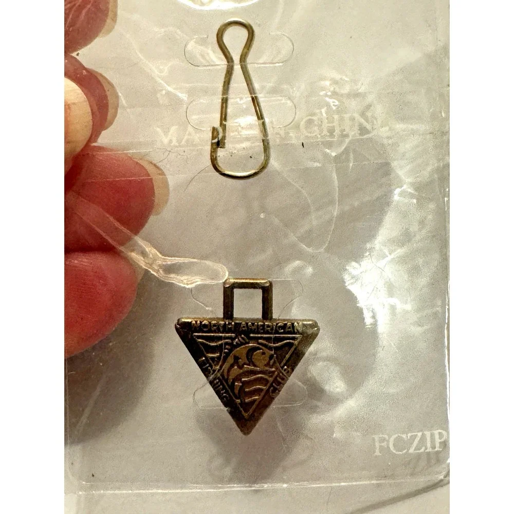 Vintage NOS North American Fishing Club Pendant Zipper Pull Charm Members Bass